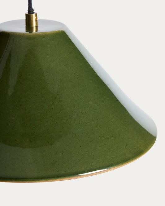 Plafonska lampa Ceren od zelene keramike 29 cm