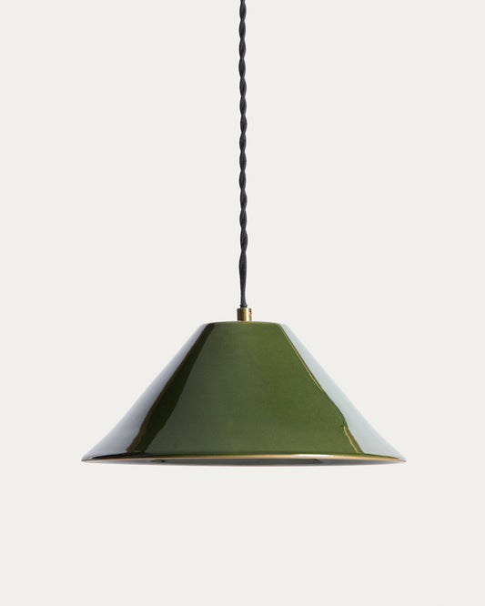 Plafonska lampa Ceren od zelene keramike 29 cm