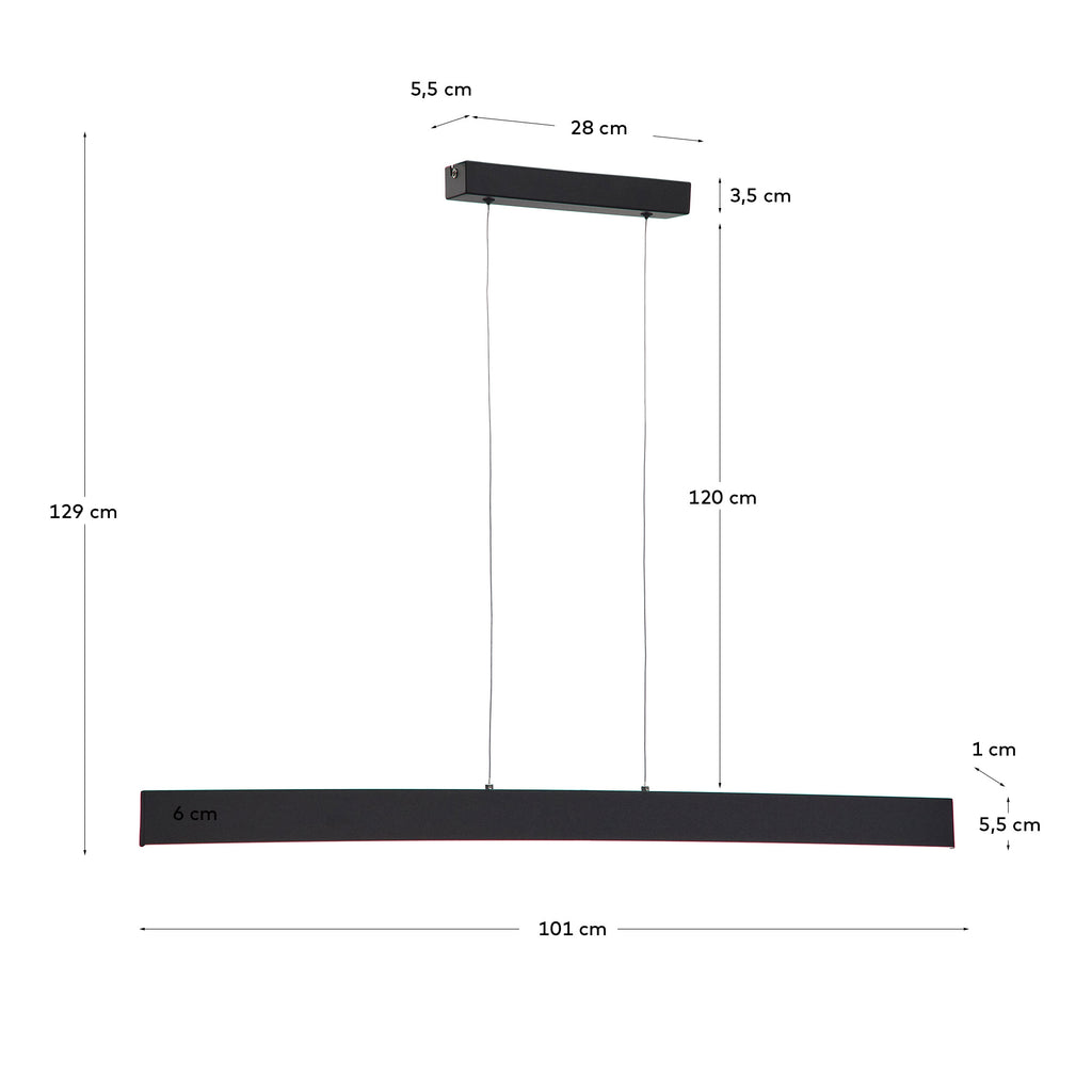 Boadella plafonska lampa u crnoj boji.