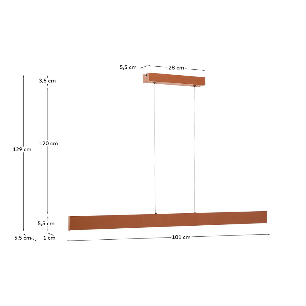Boadella aluminijumska plafonska lampa sa završnom obradom u terakoti