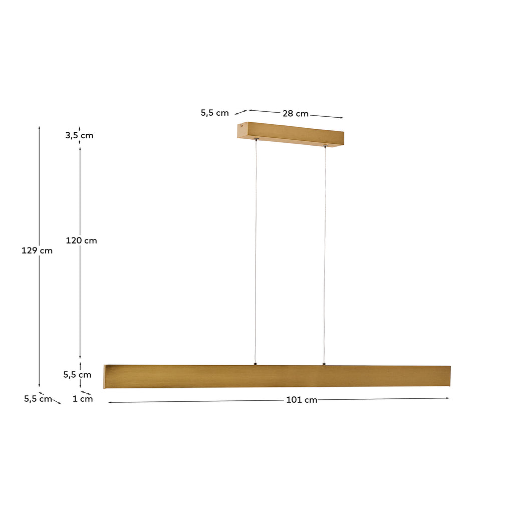 Boadella aluminijumska plafonska lampa sa zlatnom završnom obradom
