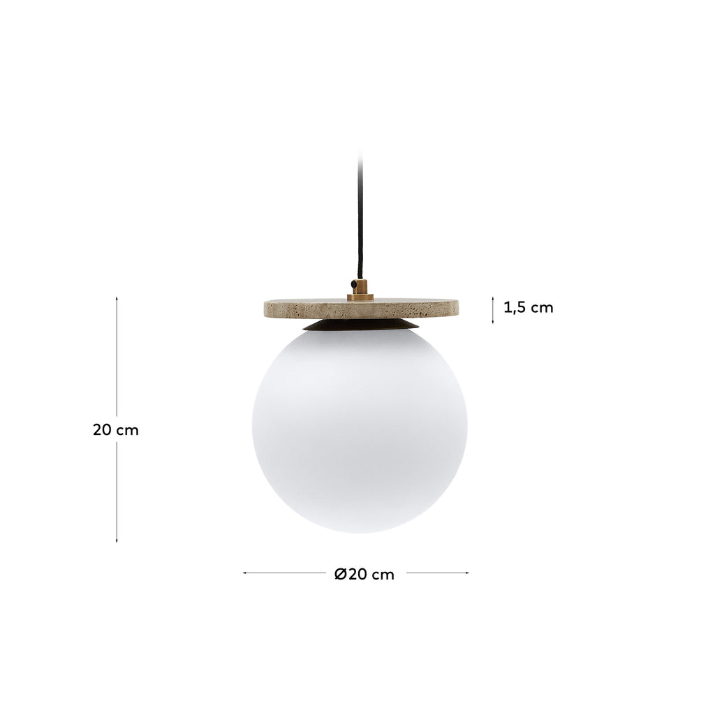 Malachi plafonska lampa sa zastakljenim staklom i travertinom