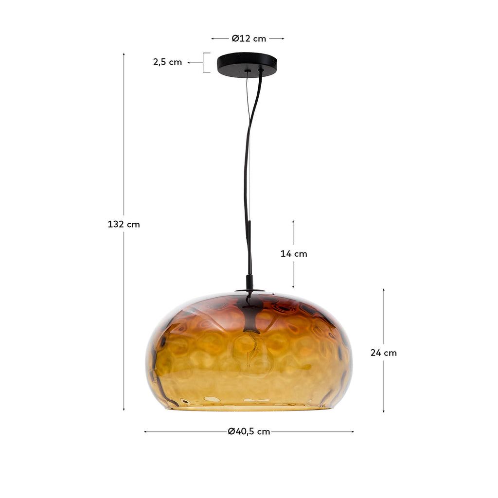 Balma braon staklena plafonska lampa, Ø 40 cm