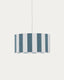 Ciral ceiling lamp shade with blue and white stripes, Ø 40 cm