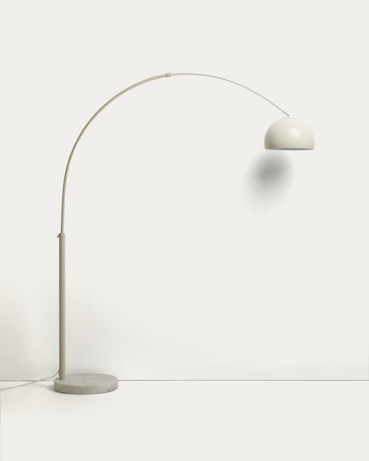 Madali podna lampa od čelika u beloj boji sa belim mermerom