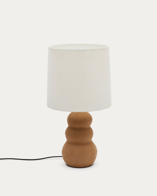 Madsen terracotta table lamp with white shade 