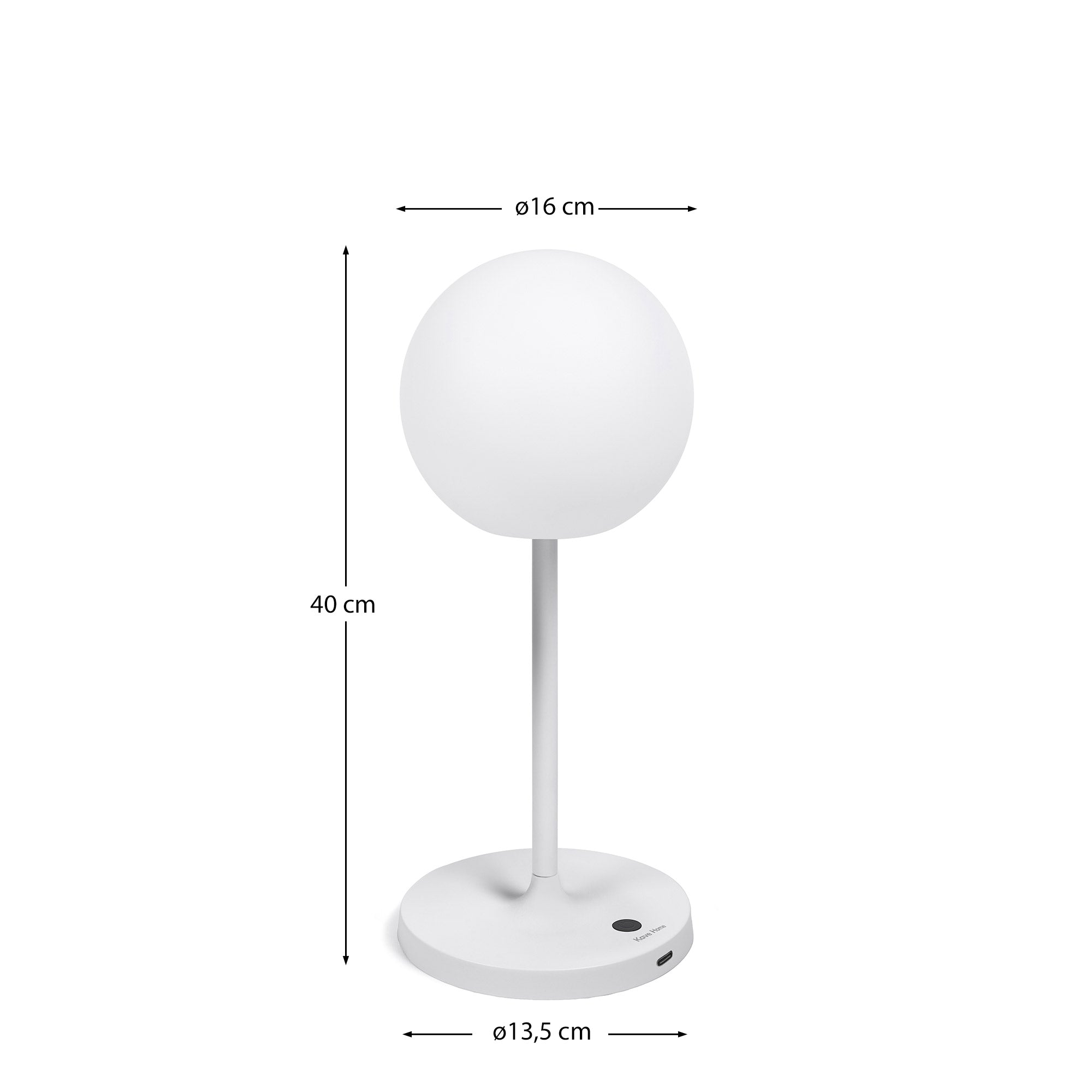 Dinesh spoljna stona lampa od sivog aluminijuma, 40 cm