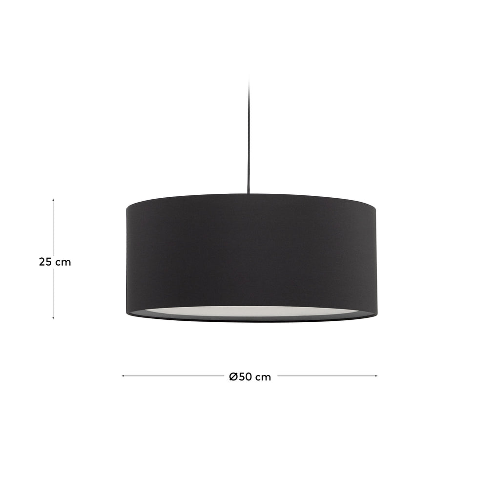 Santana plafonska lampa u crnoj boji sa belim difuzorom, Ø 50 cm