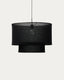 Mariela abažur za plafonsku lampu od lana u crnoj boji, Ø 60 x 40 cm