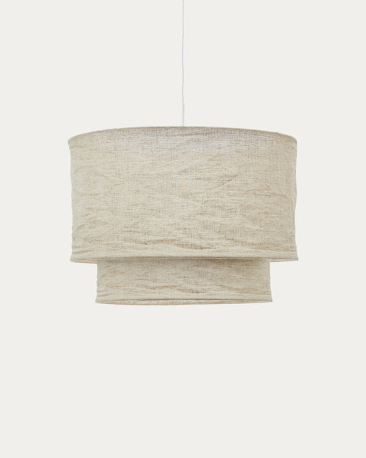 Mariela abažur za plafonsku lampu od lana u bež boji, Ø 60 x 40 cm