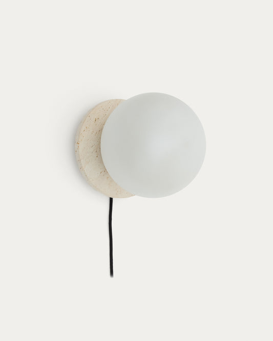 Zidna lampa Malachi od stakla i travertina