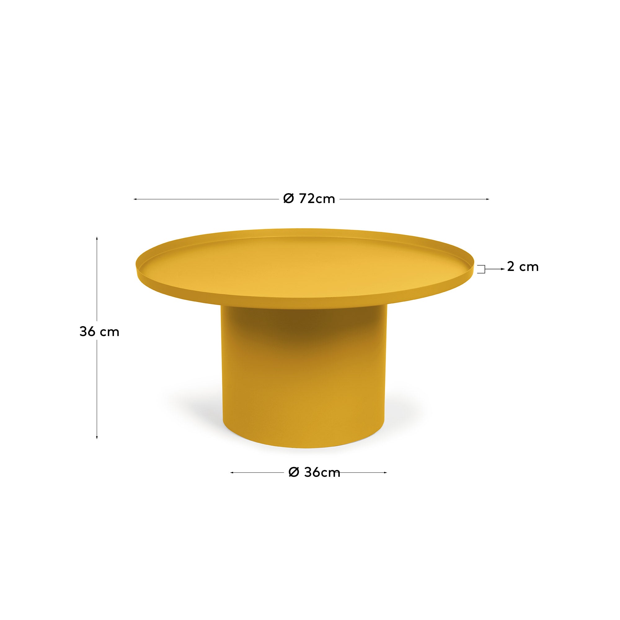 Fleksa okrugli sto za kafu od metala boje slačice, Ø 72 cm