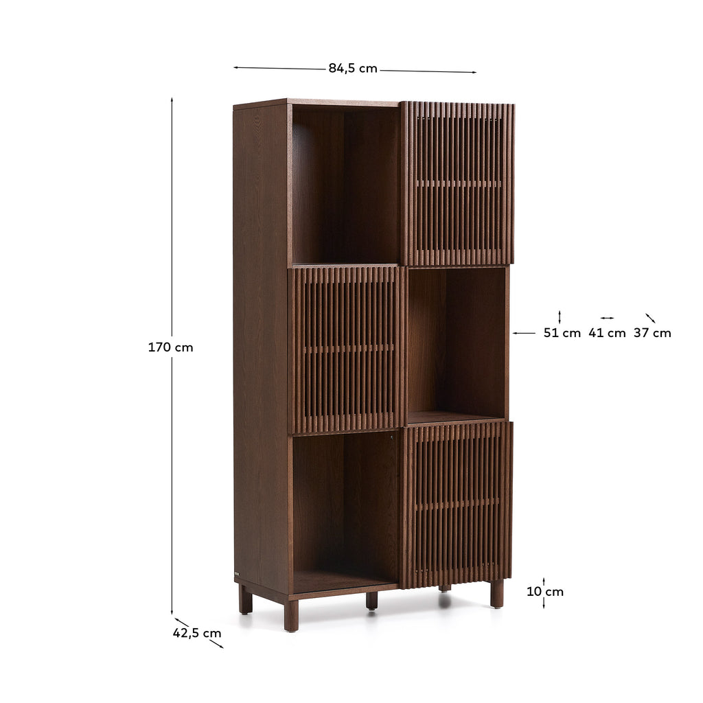 Beyla polica u jasenovom furniru i nogarama od punog jasena sa orahovim završetkom 84,5 x 170 cm FSC 100%