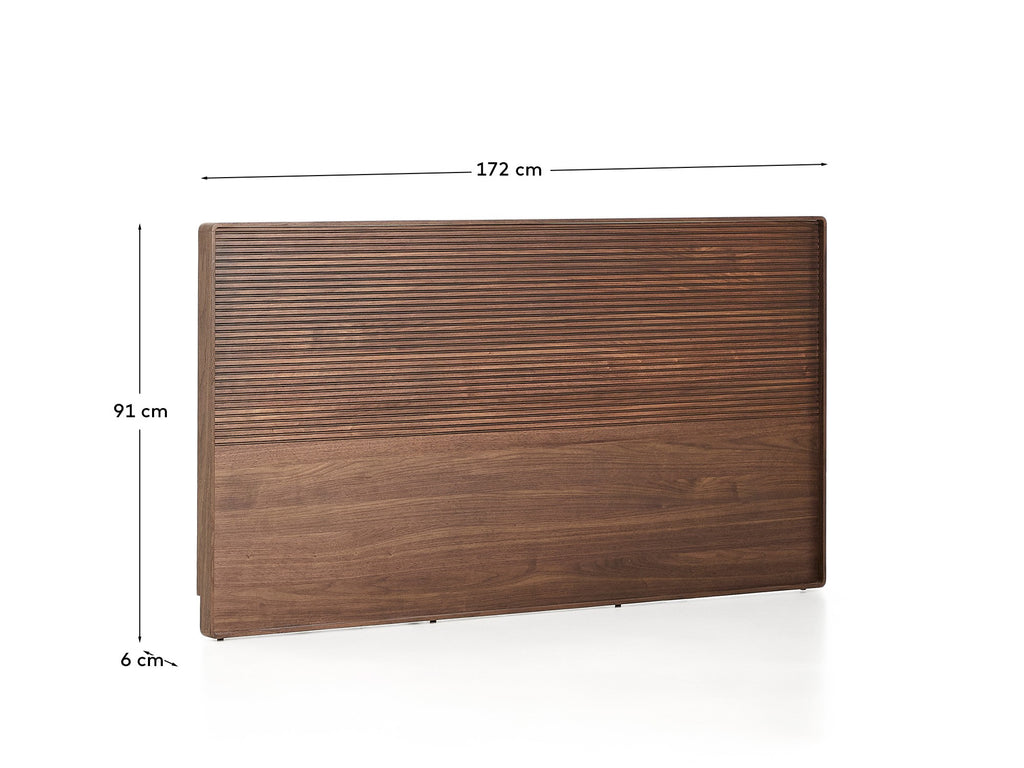 Norlen headboard, walnut veneer, dark finish, LED light, 160x200 cm, FSC Mix Credit