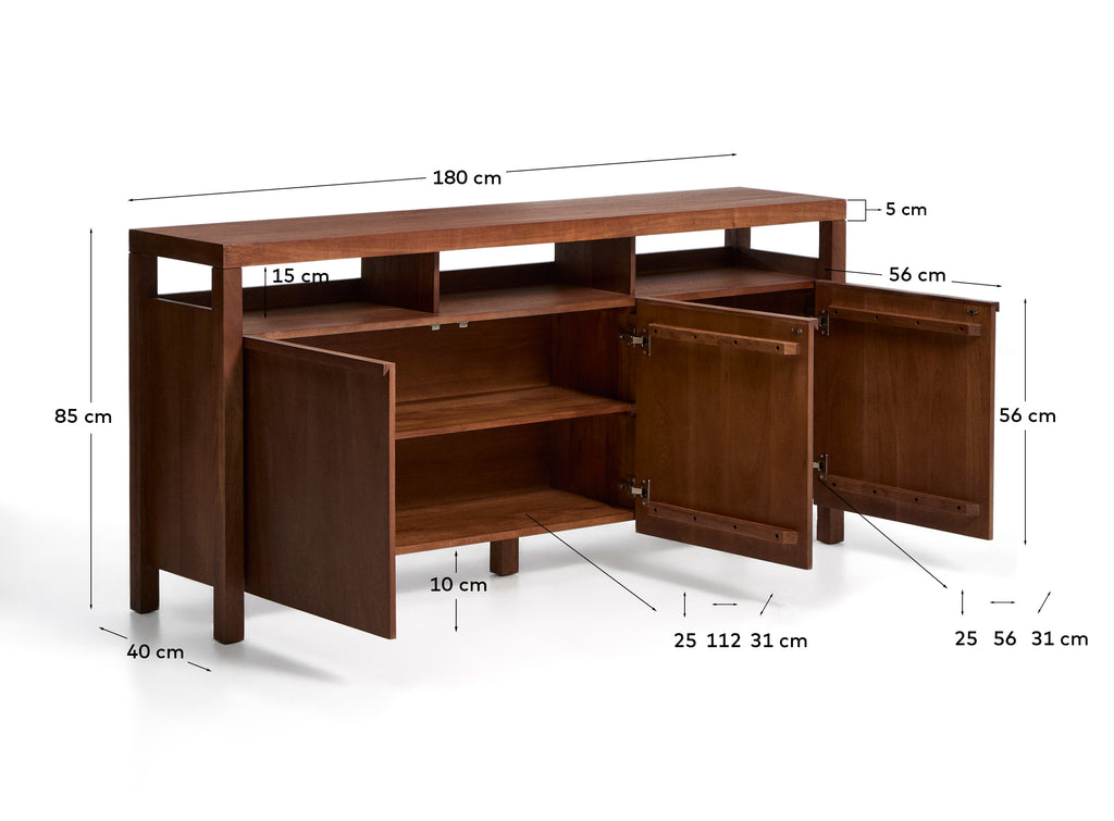 Komoda Norani od masivnog drveta akacije sa furnirom od akacije 180 x 85 cm