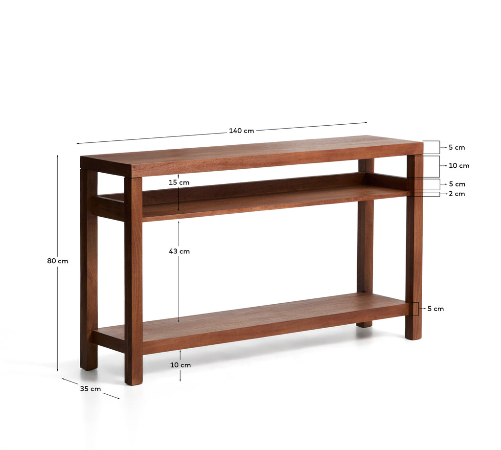 Konzolni sto Norani od masivnog drveta akacije sa furnirom od akacije 140 x 80 cm