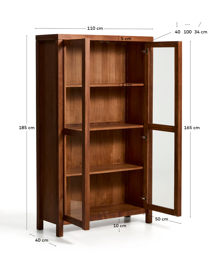 Vitrina Norani od masivnog drveta akacije 110 x 185 cm