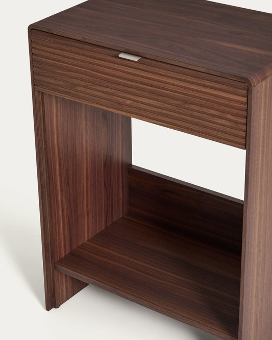 Norlen sideboard with drawer and shelf in walnut veneer FSC Mix Credit 60 x 81 cm