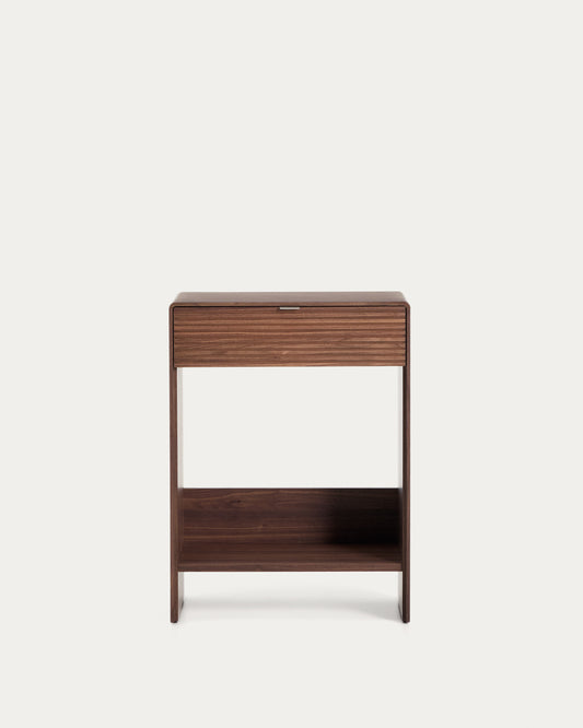 Norlen console with drawer and shelf in walnut veneer FSC Mix Credit 60 x 81 cm