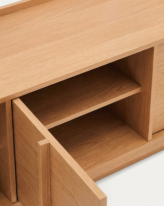 TV komoda Onix od furnira hrasta sa završnom obradom u prirodnom tonu 200 x 45 cm FSC Mix Credit