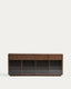 Helvine 4-door, 4-drawer sideboard in ash veneer with walnut finish and tempered glass 200 x 80cm FSC 100%