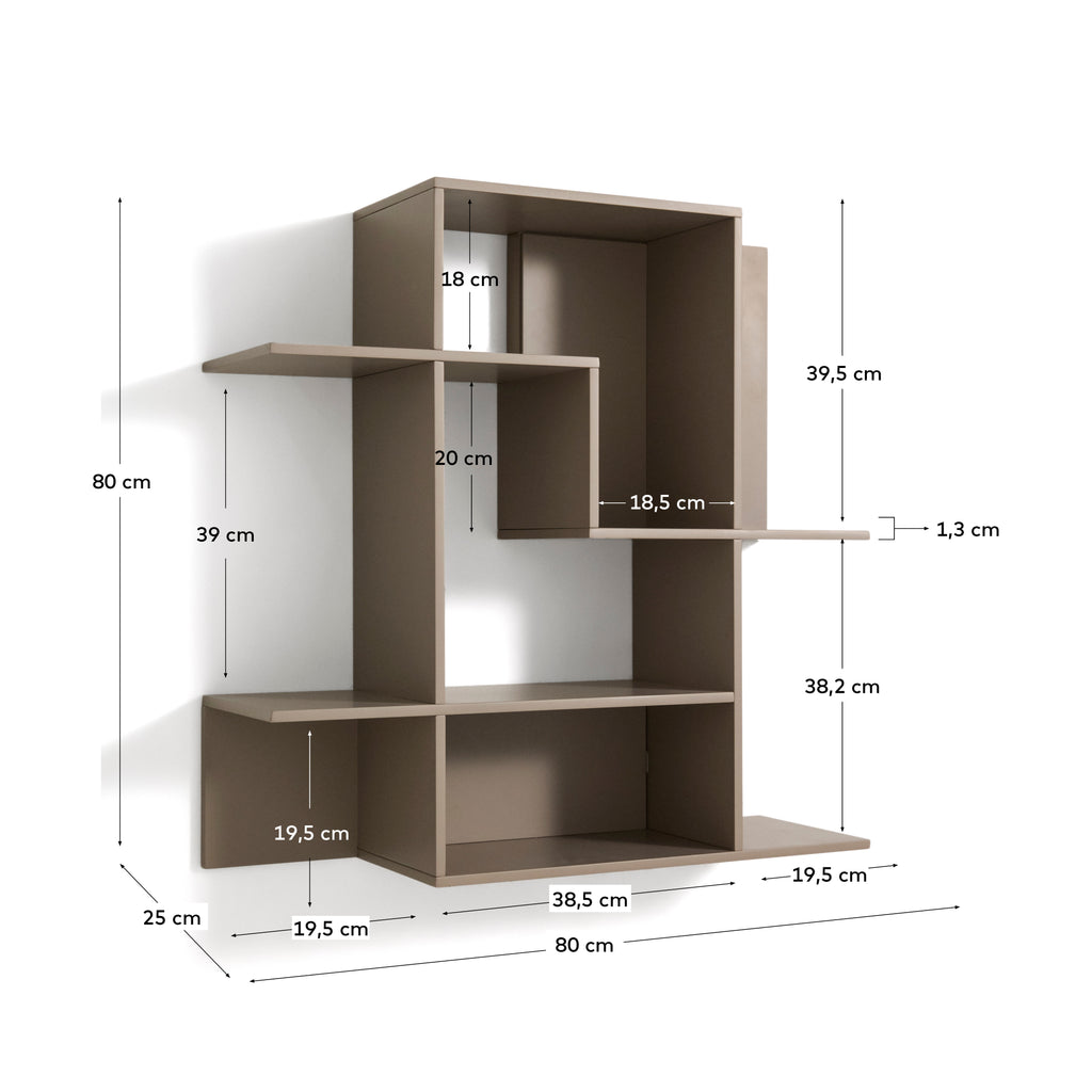 Ina modularni element za odlaganje od taupe lakiranog MDF-a, 80 x 80cm, FSC 100%