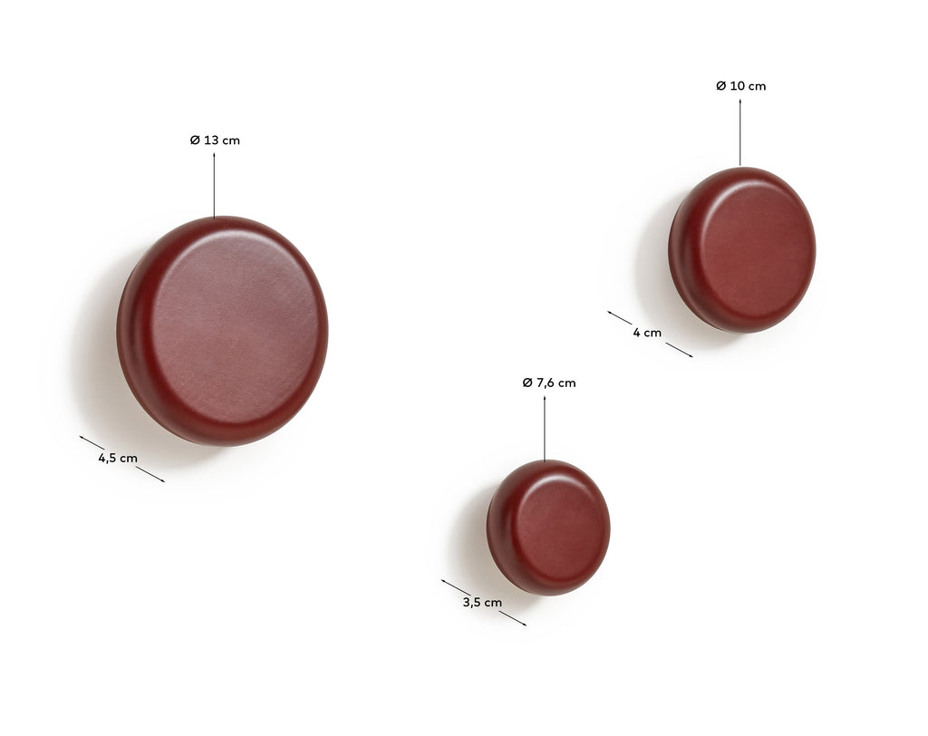 Nadue set od 3 zidne kuke od punog bukovog drveta sa kestenjastom završnom obradom