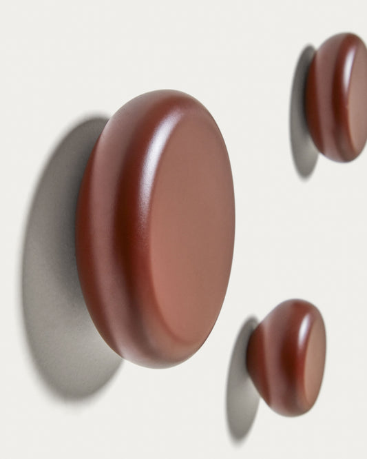 Nadue set od 3 zidne kuke od punog bukovog drveta sa kestenjastom završnom obradom