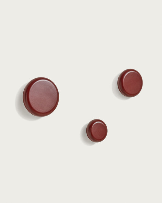 Nadue set od 3 zidne kuke od punog bukovog drveta sa kestenjastom završnom obradom