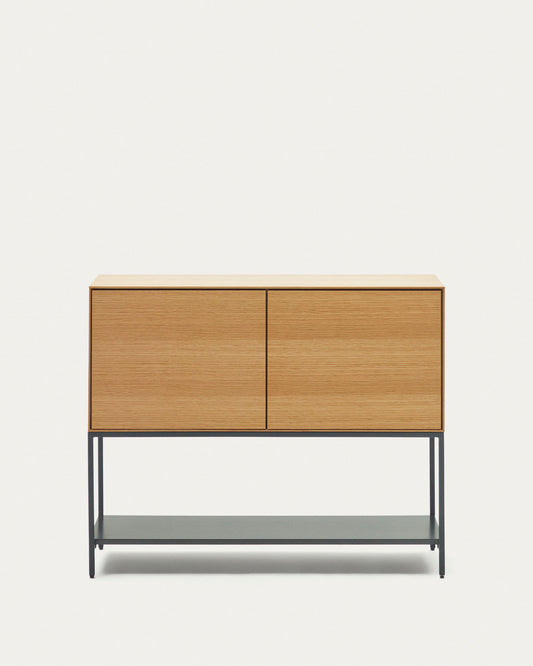 Vedrana 2 door sideboard in oak veneer with steel legs, 98 x 80 cm