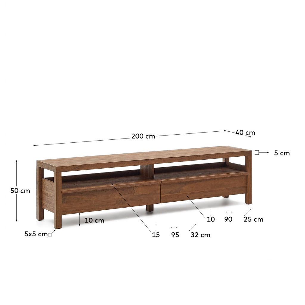 Sashi tV postolje od punog tikovinog drveta 200 x 40 cm