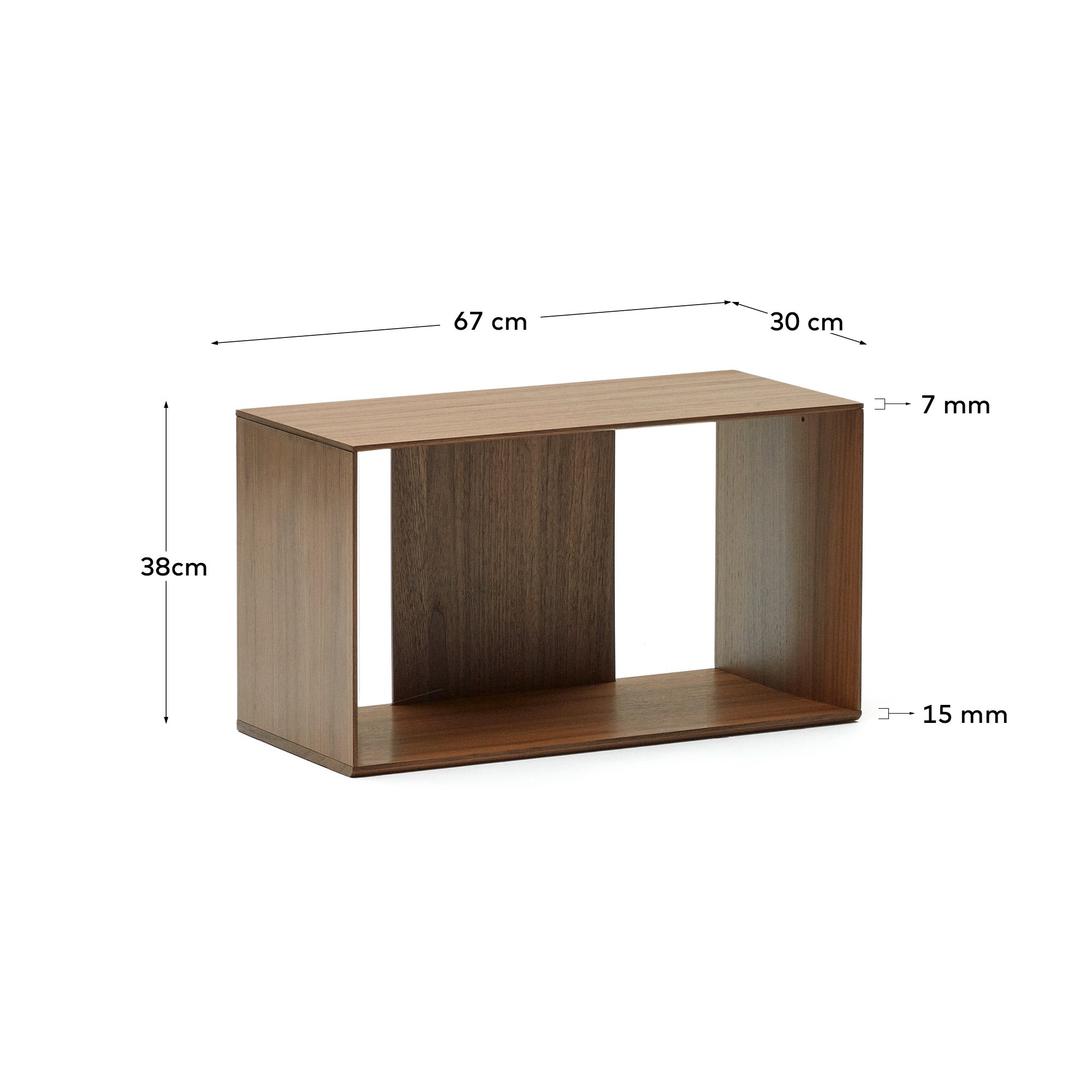 Litto set od 4 modularna elementa za odlaganje od orahovog furnira, 168 x 76 cm