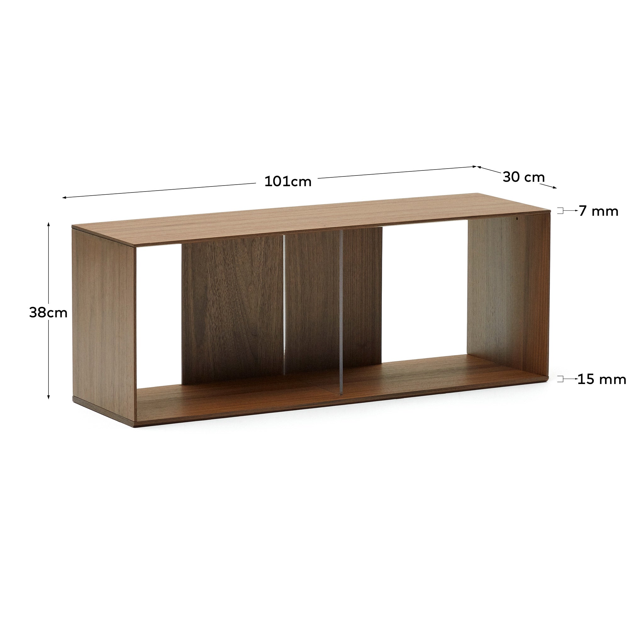 Litto set od 4 modularna elementa za odlaganje od orahovog furnira, 168 x 76 cm