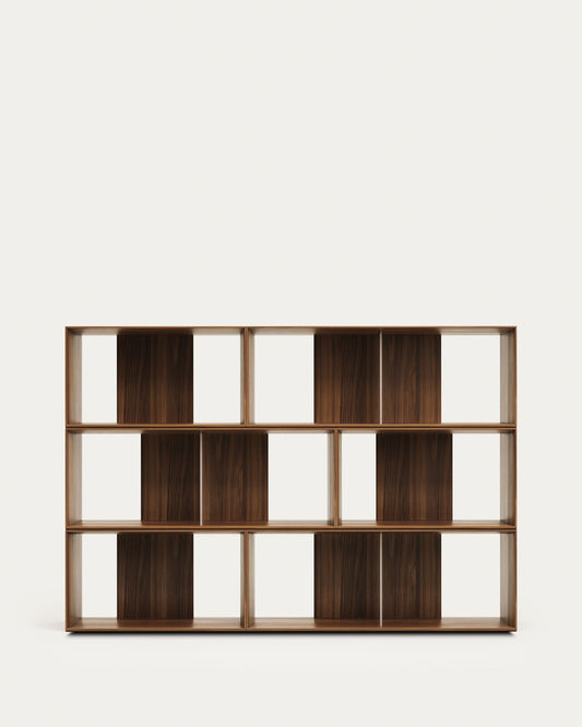 Litto set od 6 modularnih regala u furniru orahovog drveta, 168 x 114 cm