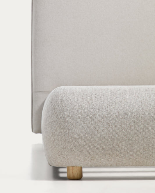 Elerio ecru chenille bed for 90 x 200cm mattress