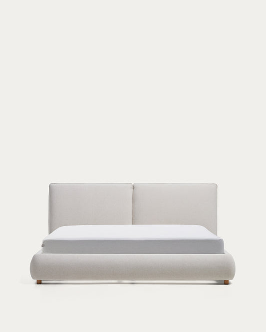 Elerio ecru chenille bed for 180 x 200cm mattress