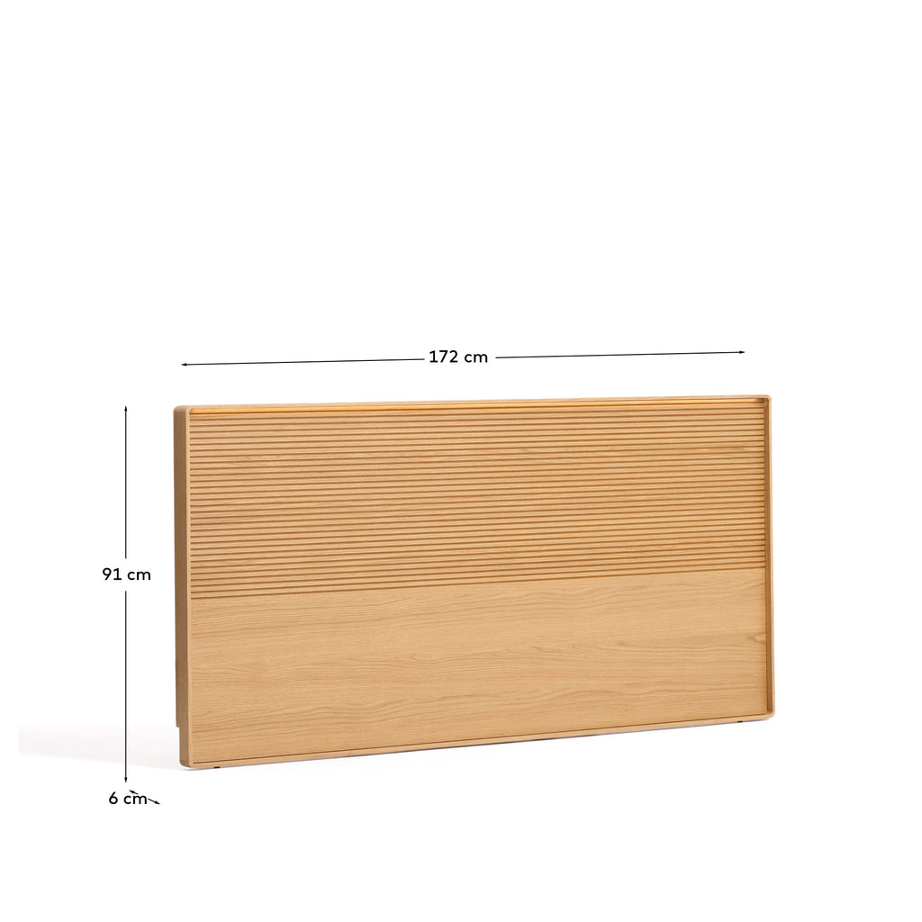 Uzglavlje Norlen od furnira hrasta u prirodnoj nijansi sa LED svetlom za krevet do 160 cm FSC Mix Credit