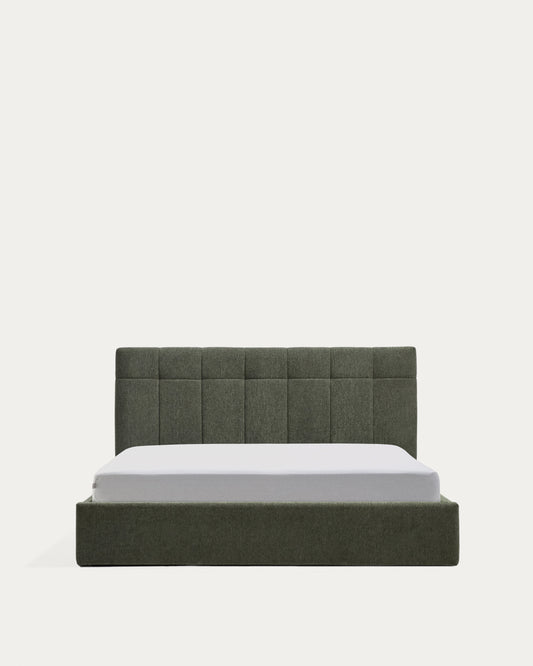 Krevet sa prostorom za odlaganje Darnela od šenila u mahovinasto zelenoj boji za dušek 150 x 200 cm FSC 100%
