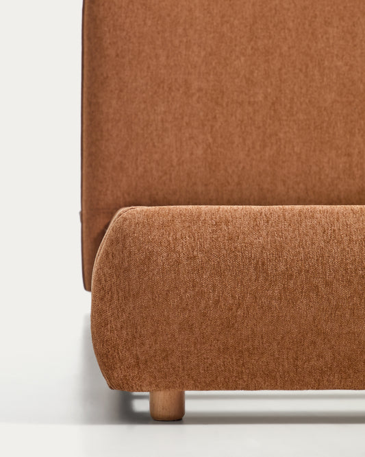 Elerio bed in soft copper chenille for 90 x 200cm mattress