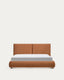 Elerio bed in soft copper chenille for 160 x 200cm mattress