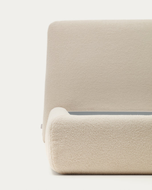 Martina bed cover in ecru boucle for mattress 90 x 200 cm