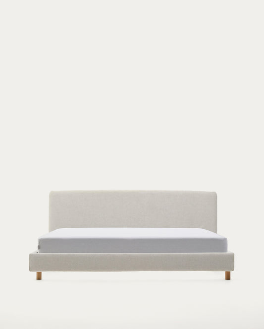 Krevet Valma od bisernog šenila sa poklopcem koji se može skinuti i nogama od punog bukovog drveta za dušek 180 x 200 cm