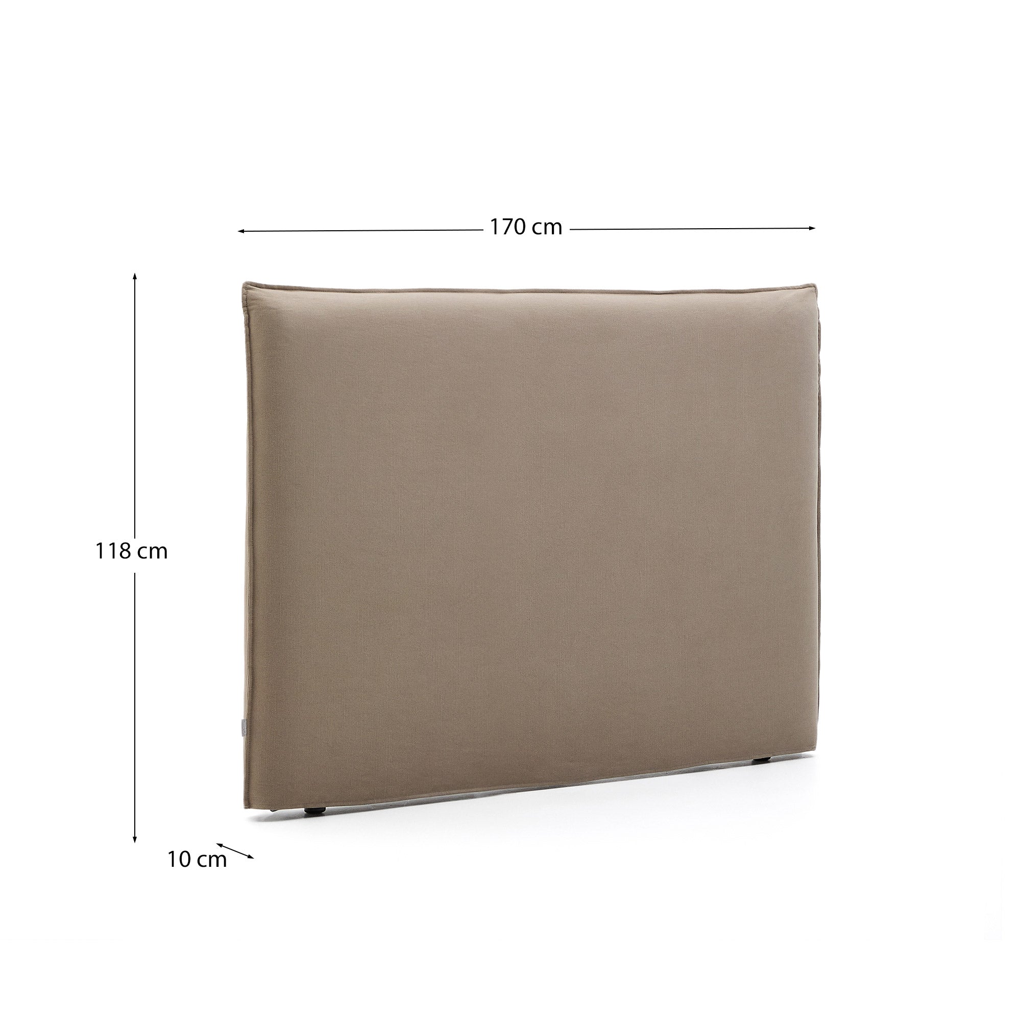 Uzglavlje Jaira od lana i pamuka, boja taupe, sa navlakom koja se skida, za krevet od 150 cm, FSC Mix Credit