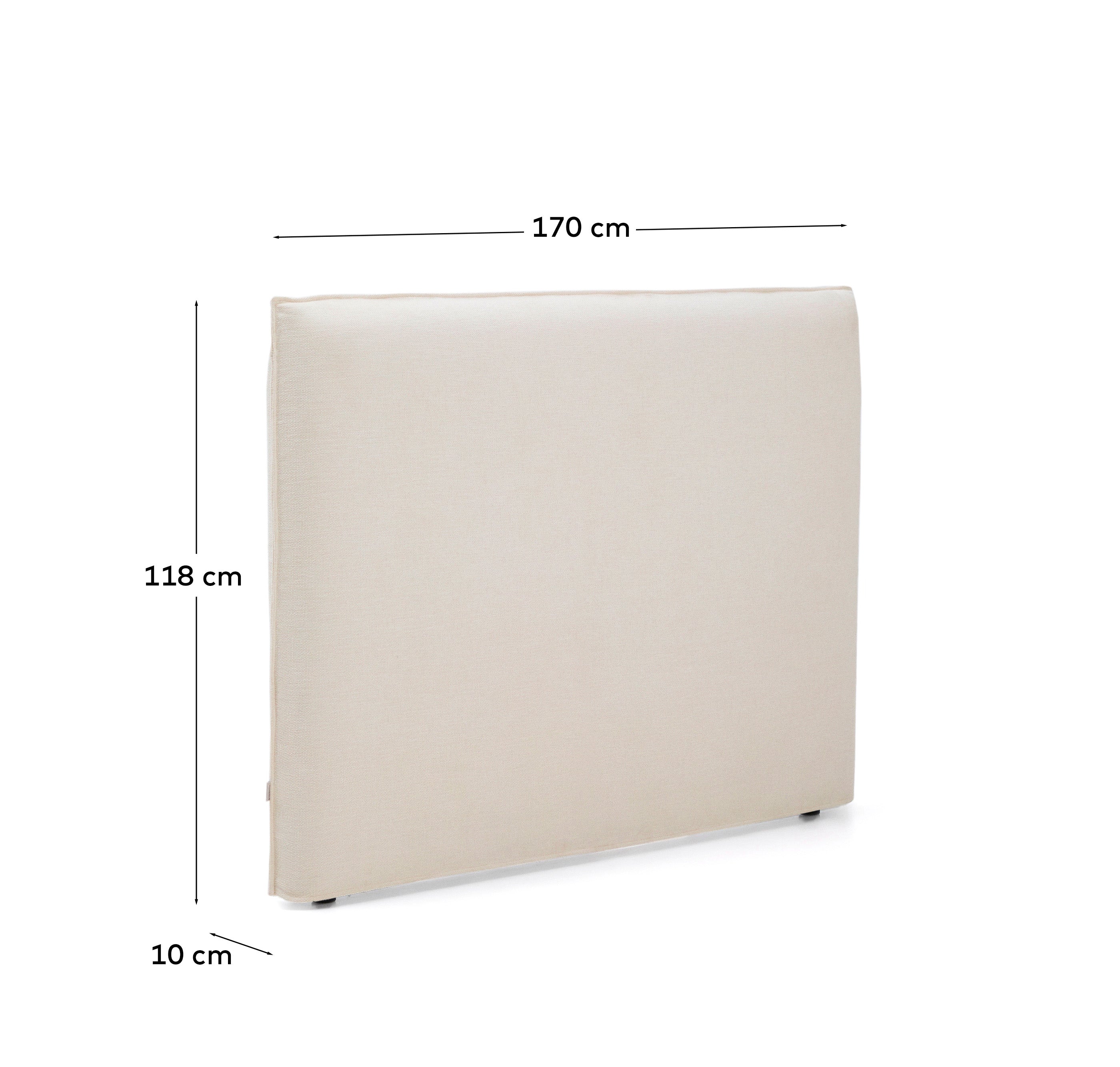Uzglavlje Jaira od belog šenila sa navlakom koja se skida, za krevete širine do 150cm, FSC Mix Credit