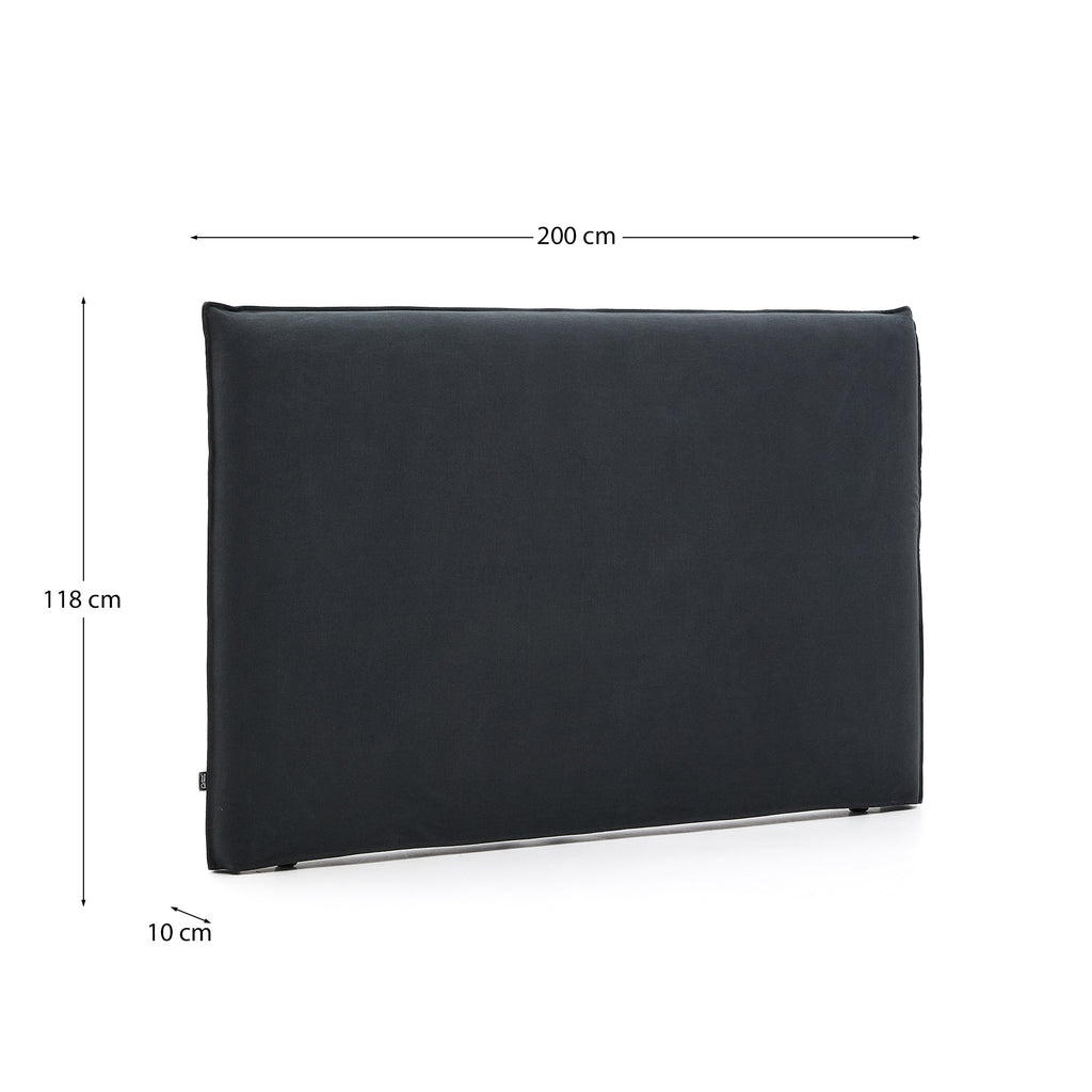 Antracit siva lan i pamuk Jaira uzglavlje sa poklopcem koji se može skinuti za FSC Mik Credit krevet od 180 cm