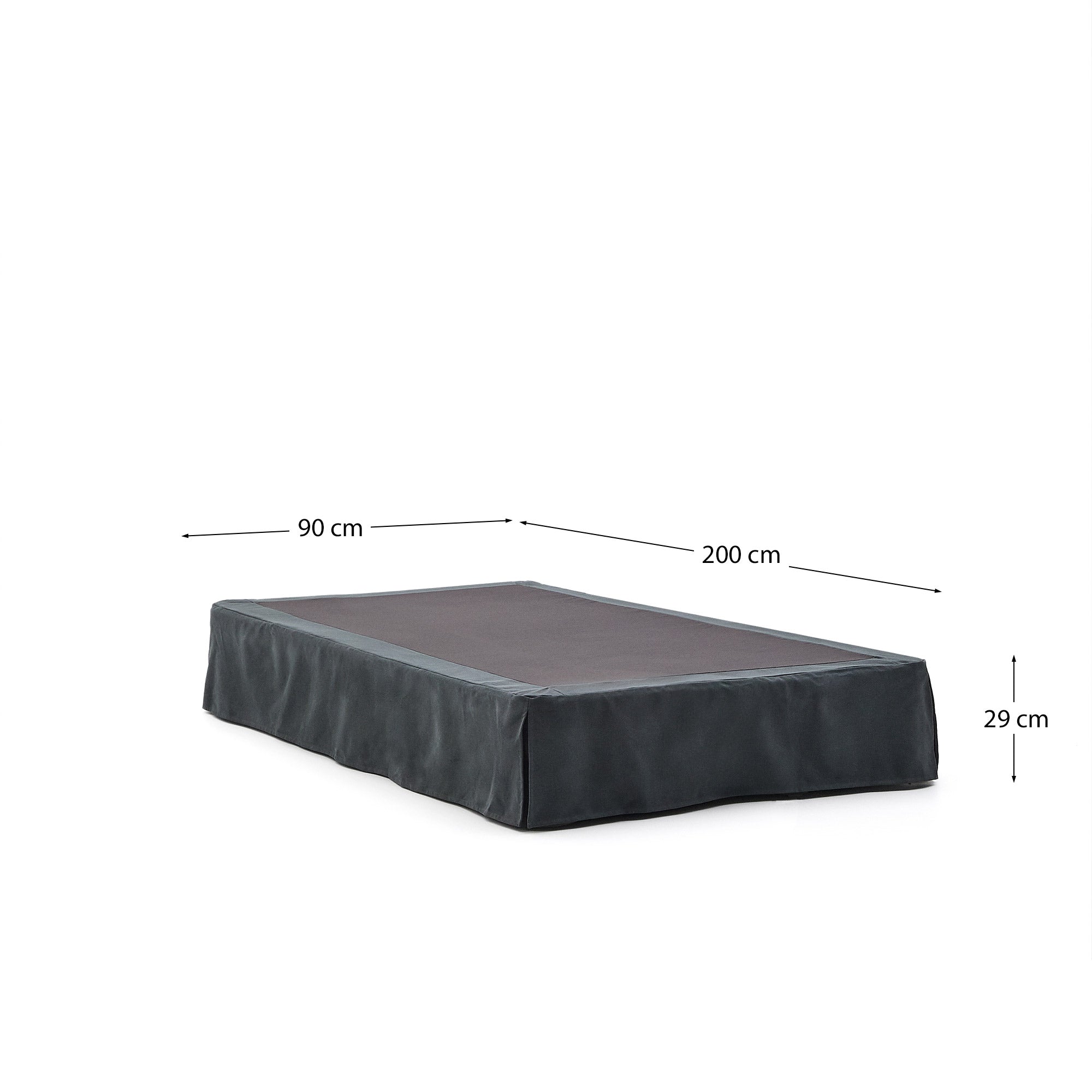 Baza kreveta Jaira od lana i pamuka, antracit siva, sa navlakom koja se skida, za dušek 90 x 200 cm