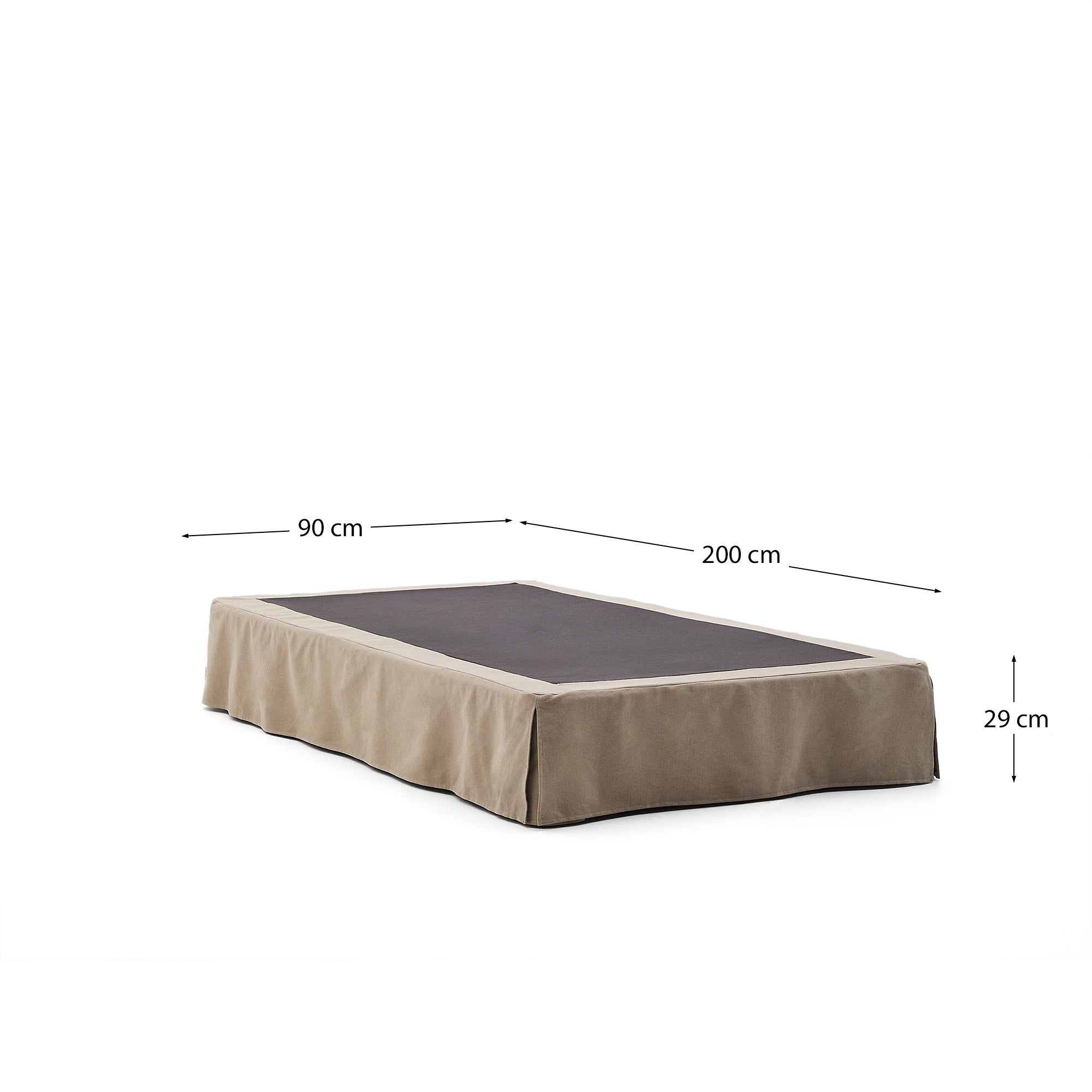 Baza kreveta Jaira sa navlakom od lana i pamuka koja se skida, boja taupe, za dušek 90 x 200 cm