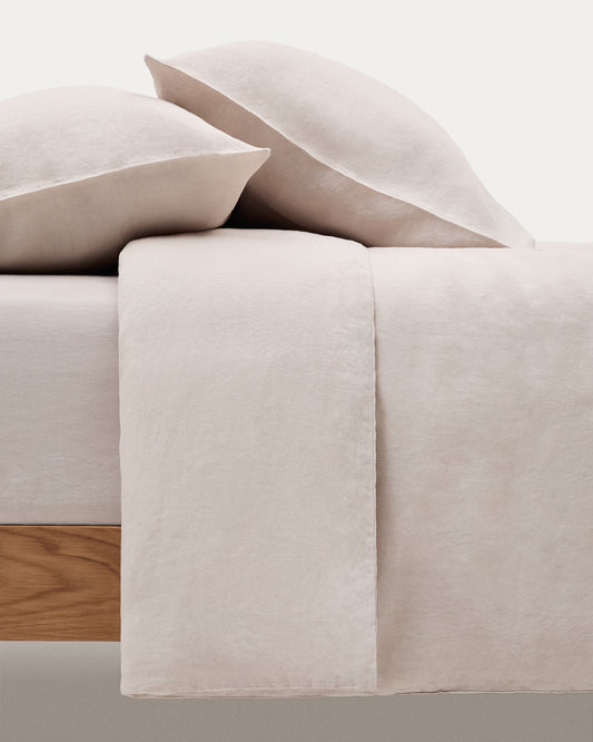 Simmel grey linen blend adjustable bottom sheet for 180 cm bed