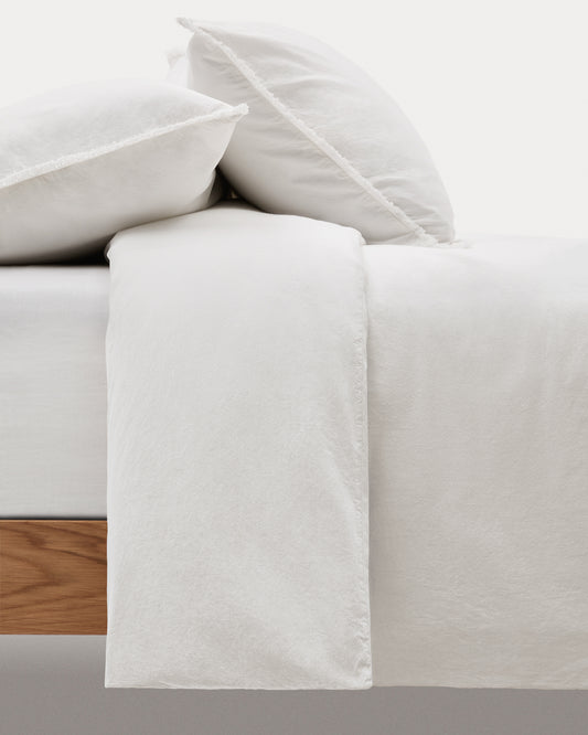 Sifinia ekru set jorgana i jastučnica, rese od 100% pamuka od perkala, krevet od 180 cm