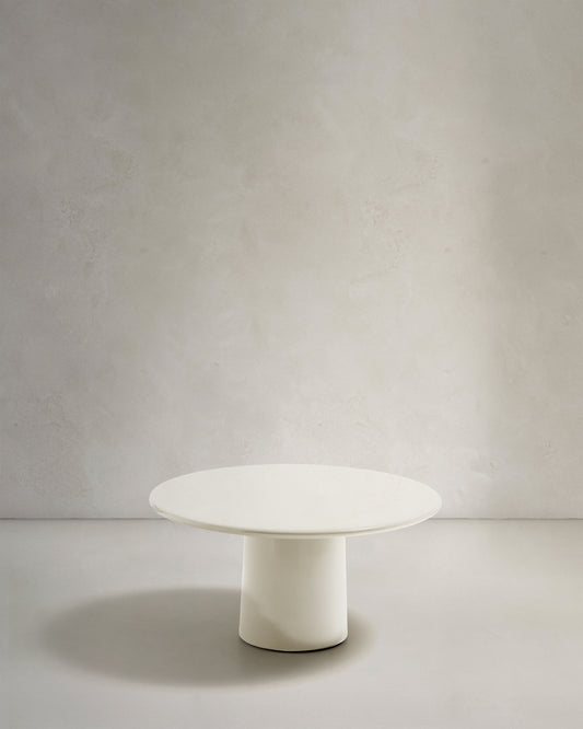 Albanella stočić za kafu od cementa sa sjajnom belom završnom obradom Ø85cm
